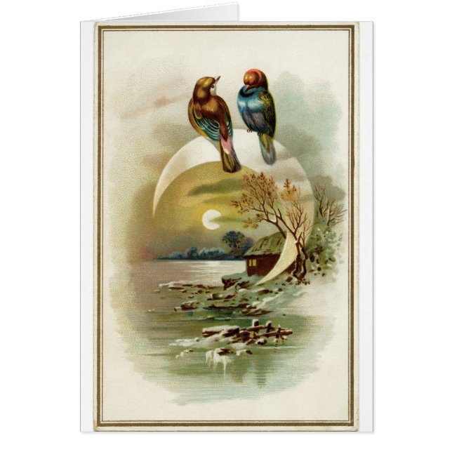 Vintag - Vögel in einer winterlichen Szene, (Vorne)