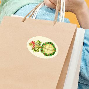 Vintag Von mir zu dir Weihnachtsgeschenk Ovaler Aufkleber