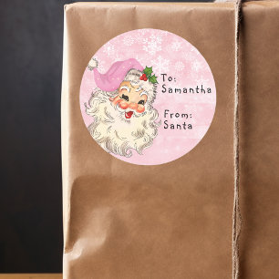 Vintag Von Santa bis Child Geschenk Weihnachten Pi Runder Aufkleber