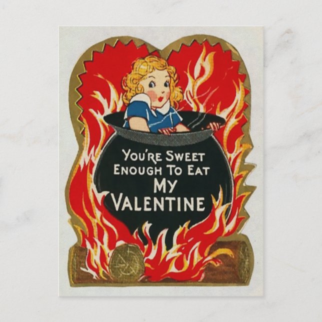 Vintag Vore Valentinstag Postkarte (Vorderseite)
