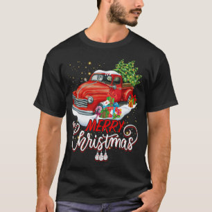 Vintag Wagon Red Truck Weihnachtsbaum Pajama Fami T-Shirt