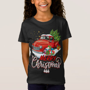 Vintag Wagon Red Truck Weihnachtsbaum Pajama Fami T-Shirt