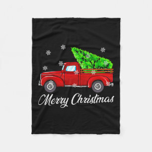 Vintag Wagon Weihnachtsbaum Red Retro Bauer Truc Fleecedecke