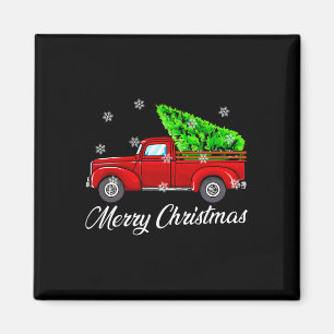 Vintag Wagon Weihnachtsbaum Red Retro Bauer Truc Magnet