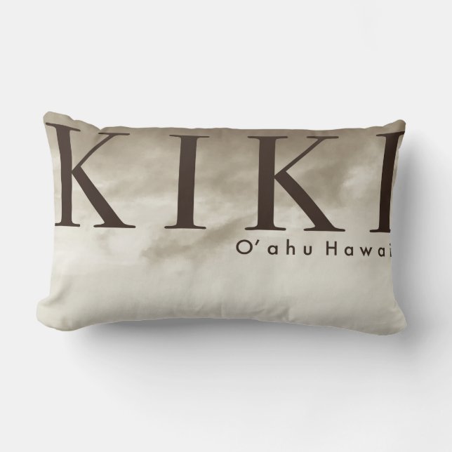 Vintag Waikiki Hawaiian Palm Lendenkissen (Vorderseite)