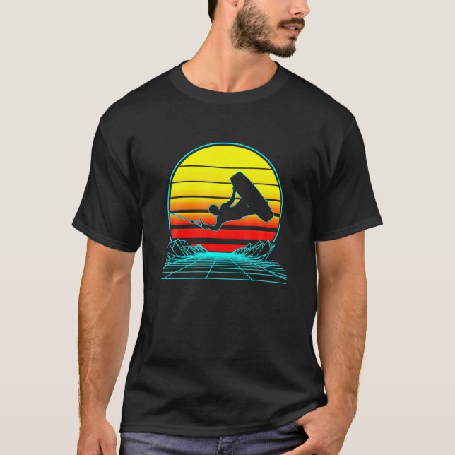 Vintag Wakeboarding Vaporwave T-Shirt (Vorderseite)