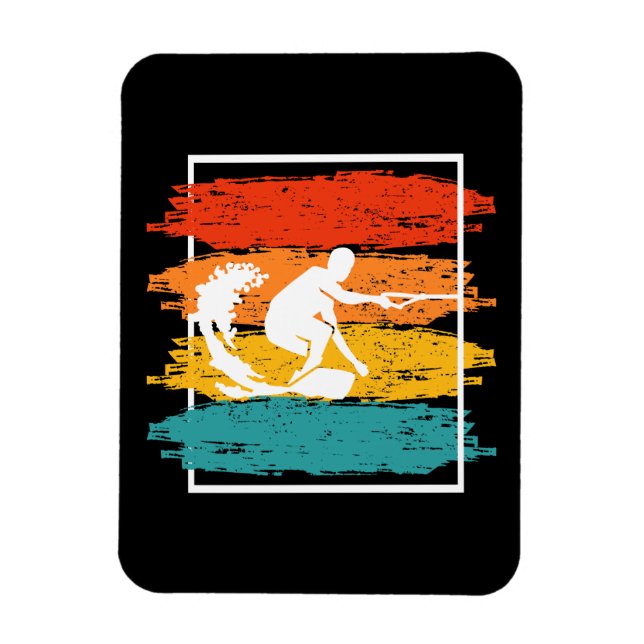 Vintag Wakeboarding Wakesurfing Wakesurfer Magnet (Vertikal)