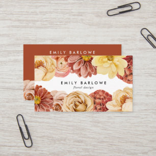 Vintag warme Wasserfarbenflora Visitenkarte
