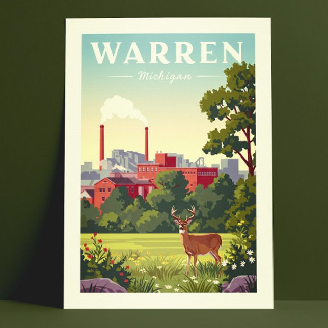 Vintag Warren Michigan Postkarte (Von Creator hochgeladen)