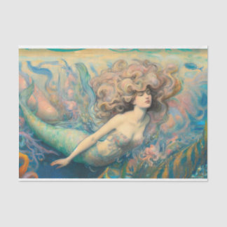 Vintag Water Maiden Mermaid Mermaids Decoupage Seidenpapier