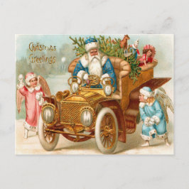 Vintag Watercolor Saint Nick Weihnachtsgrüße Feiertagspostkarte