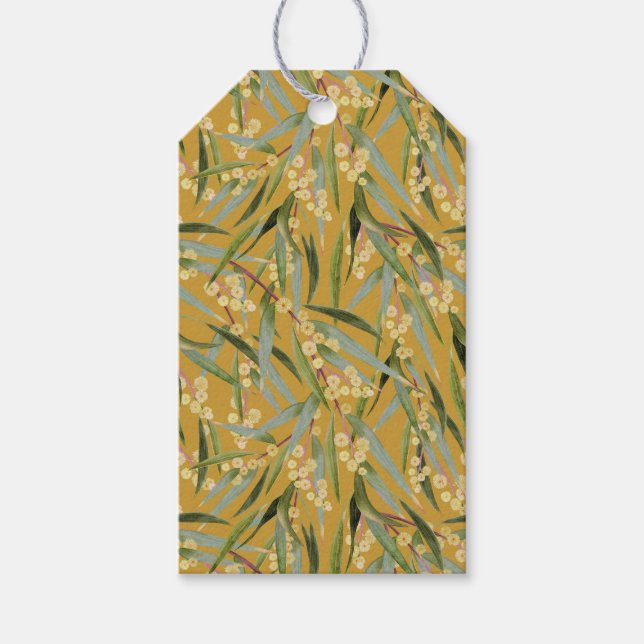 Vintag Wattle Gemustert Gift Tags Geschenkanhänger (Vorderseite)