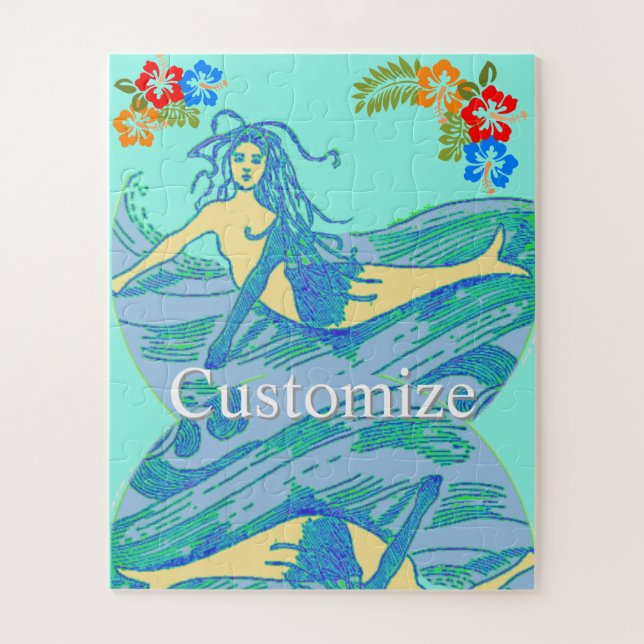 Vintag Waveriding Mermaid Thunder_Cove Puzzle (Vertikal)
