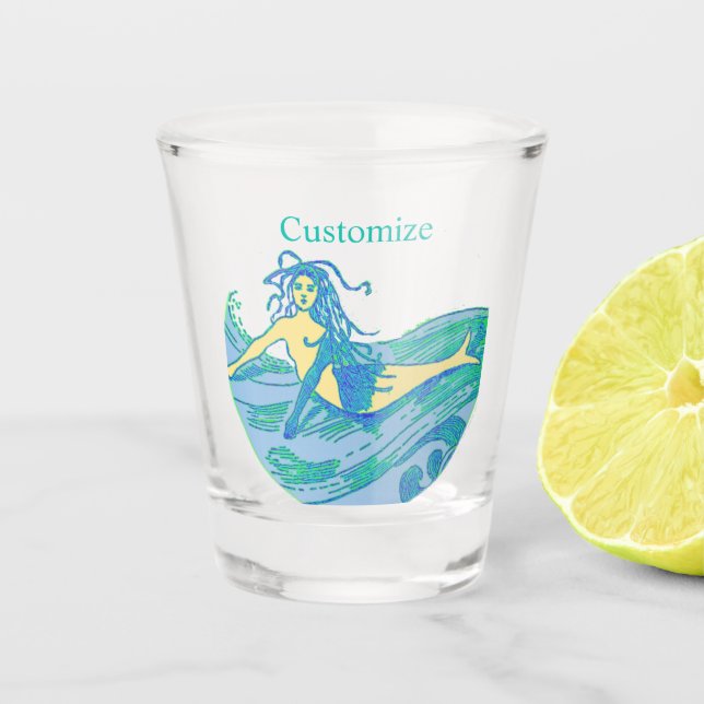 Vintag Waveriding Mermaid Thunder_Cove Schnapsglas (Vorderseite)