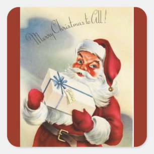 Vintag Weihnachten für alle Quadratischer Aufkleber