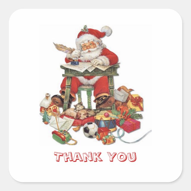 Vintag Weihnachten Vielen Dank, Aufkleber (Vorderseite)