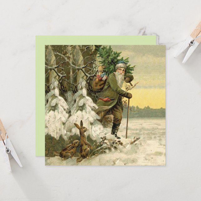 Vintag Weihnachten Viktorianischer Urlaub (Vorderseite/Rückseite Beispiel)