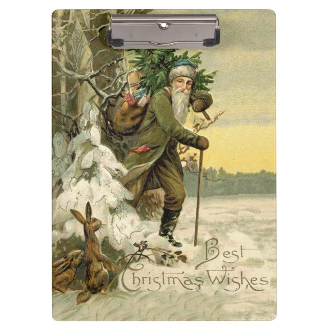 Vintag Weihnachten Viktorianischer Urlaub Klemmbrett (Vorderseite)