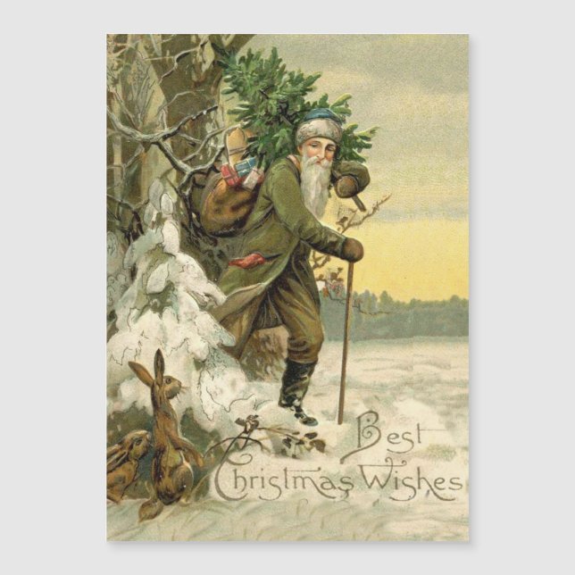 Vintag Weihnachten Viktorianischer Urlaub Magnetkarte (Vorderseite)