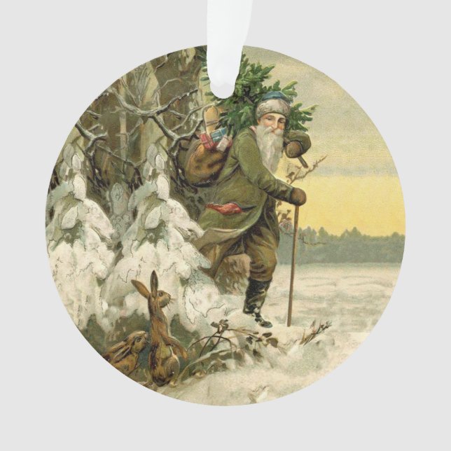 Vintag Weihnachten Viktorianischer Urlaub Ornament (Vorderseite)