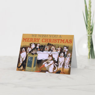 Vintag - Weihnachtskatzen, Feiertagskarte