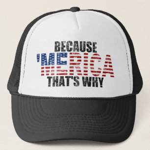 Vintag WEIL 'MERICA, DAS WARUM Hut IST Truckerkappe
