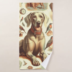 Vintag Weimaraner nahtlos Badehandtuch