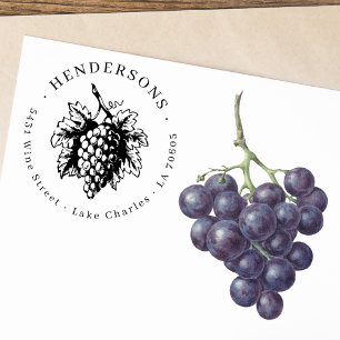 Vintag Weintrauben Klassische Rücksendeadresse Gummistempel