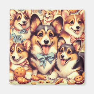 Vintag Welsh Corgi Cardigan Seamless Magnet