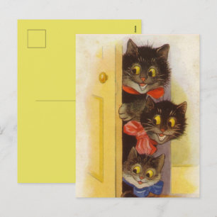 Vintag, wenn Sie nur an Ihren Katzen anklicken Feiertagspostkarte