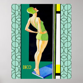 Vintag (Werbung) Art Deco Diver Poster