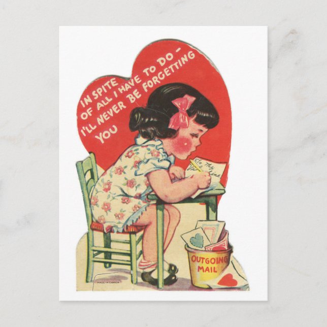 Vintag werde ich dich nie vergessen Valentine Postkarte (Vorderseite)
