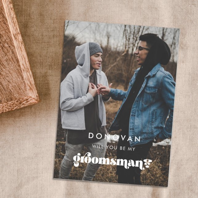 Vintag Werden Sie mein Trauzeuge Foto Einladung (Von Creator hochgeladen)