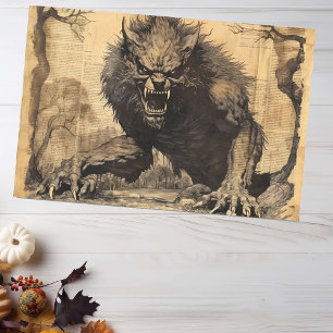 Vintag Werewolf Halloween Decoupage Seidenpapier