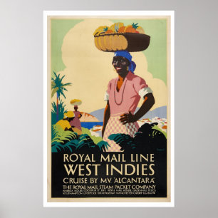 Vintag West Indies Travel Poster