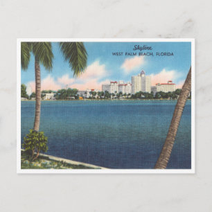 Vintag West Palm Beach, Florida Skyline Postkarte