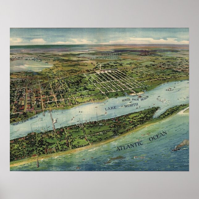 Vintag West Palm Lake Worth Poster (Vorne)