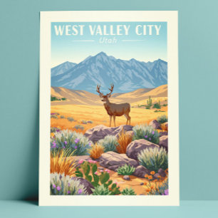 Vintag West Valley City Utah Postkarte