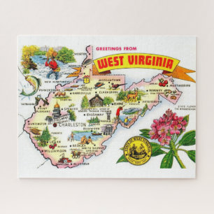 Vintag West Virginia Karte Puzzle