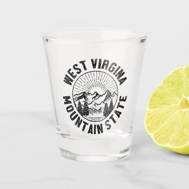 Vintag West Virginia Schnapsglas (Vorderseite)
