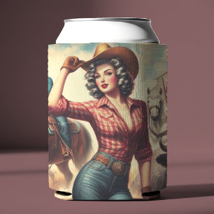 Vintag Western Cowgirl Dosenkühler