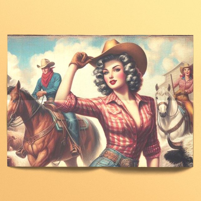 Vintag Western Cowgirl Seidenpapier (Von Creator hochgeladen)