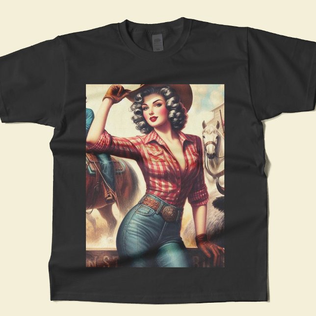 Vintag Western Cowgirl T-Shirt (Von Creator hochgeladen)
