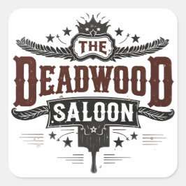 Vintag Western Saloon Quadratischer Aufkleber