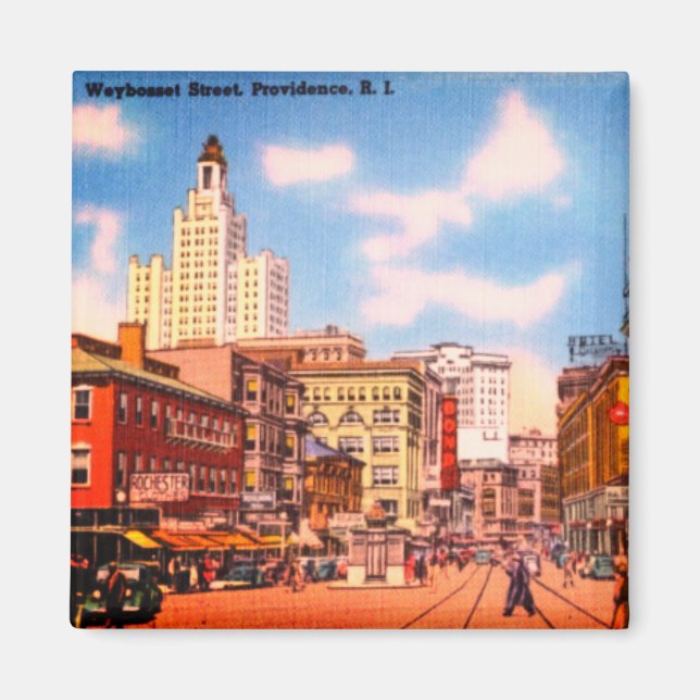 Vintag Weybosset Street, Providence, RI Magnet (Vorne)