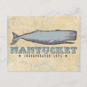 Vintag Whale Nantucket Massachusetts Inc 1671 Postkarte