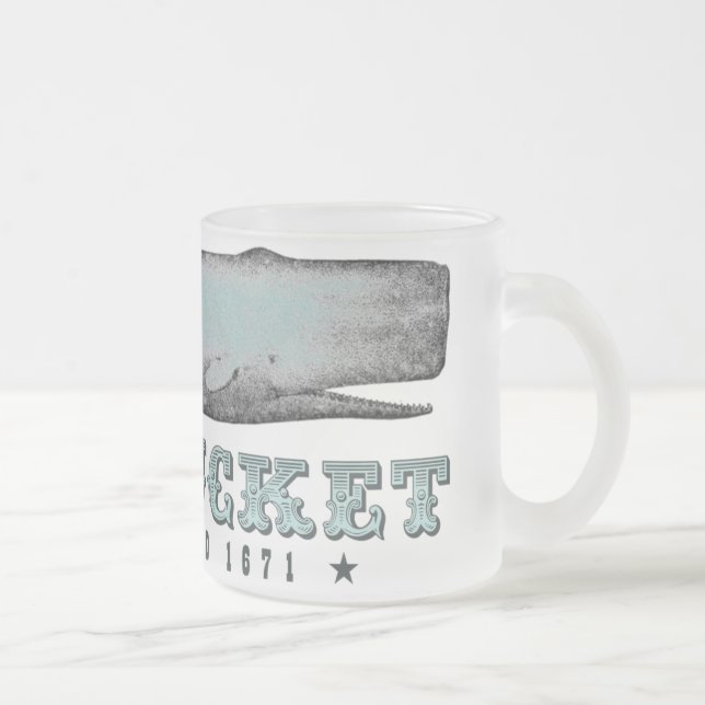 Vintag Whale Nantucket Massachusetts MA Inc 1671 Mattglastasse (Rechts)