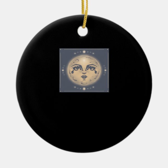 Vintag Whimsigoth Moon Keramik Ornament (Vorne)