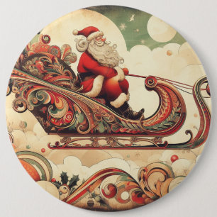 Vintag/whimsistisch/santa/Christmas Button