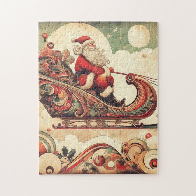 Vintag/whimsistisch/santa/Christmas Puzzle (Vertikal)